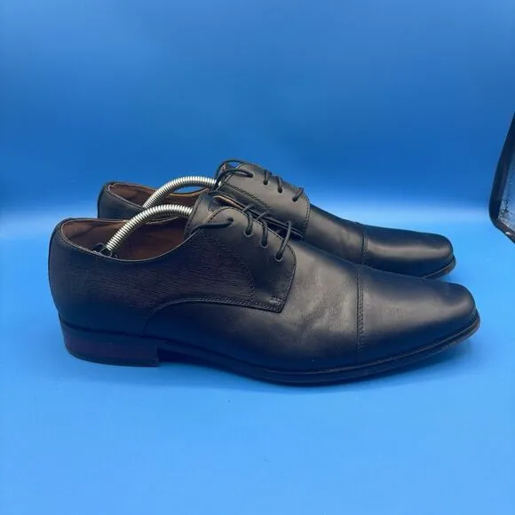 Florsheim Postino Dress Mens Size 11 D Black Leather Lace Up Cap Toe  Shoes