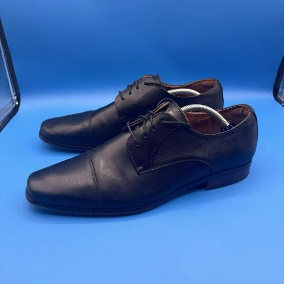 Florsheim Postino Dress Mens Size 11 D Black Leather Lace Up Cap Toe  Shoes
