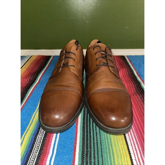 Florsheim Shoes Men 12D Brown Leather Lace Up Cap Toe Oxfords Business Wedding