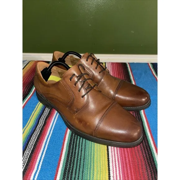 Florsheim Shoes Men 12D Brown Leather Lace Up Cap Toe Oxfords Business Wedding