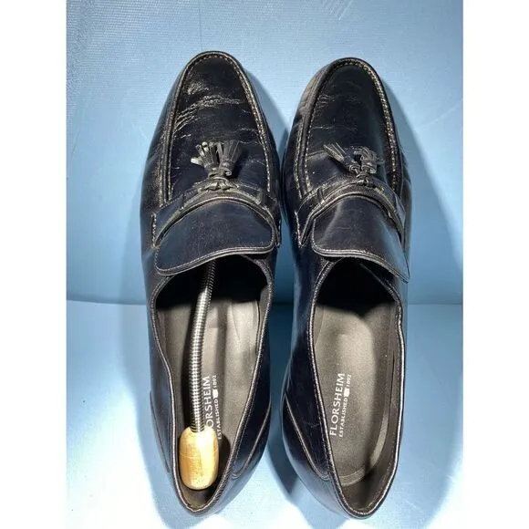 Florsheim Men's Como Moc Toe Tassle Loafer Black Shoes 17090-01 Size  15 D