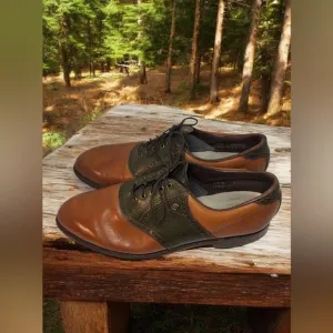 Foot Joy Green and Brown Leather Oxford Shoes men’s size 10.5