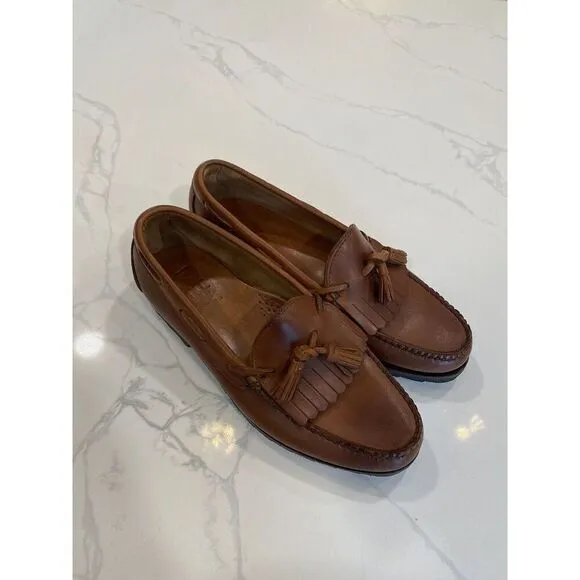 FootJoy Country Club Leather Tassel Weave Men's 10D Brown Loafers
