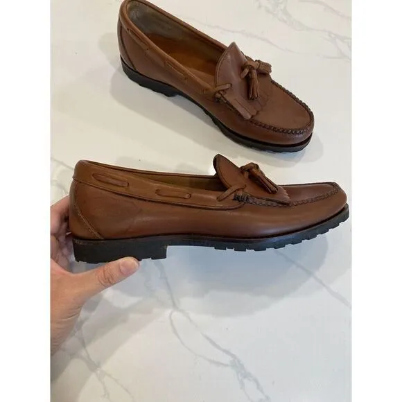 FootJoy Country Club Leather Tassel Weave Men's 10D Brown Loafers