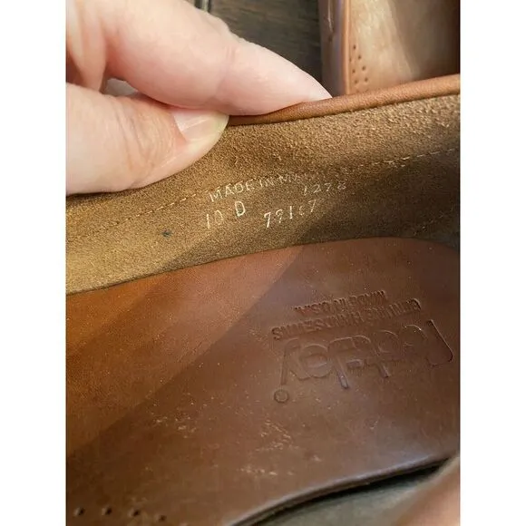 FootJoy Country Club Leather Tassel Weave Men's 10D Brown Loafers
