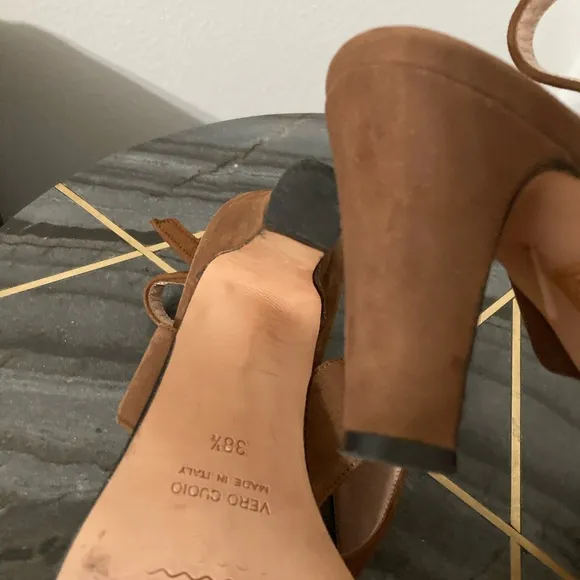 Framas Firenze Vero Cuoio Suede Strappy Sandals Women Brown/Tan Sz 7.5.
