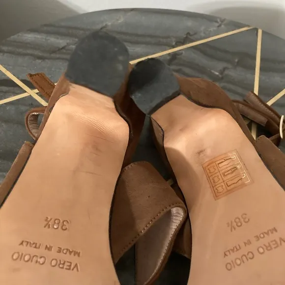 Framas Firenze Vero Cuoio Suede Strappy Sandals Women Brown/Tan Sz 7.5.