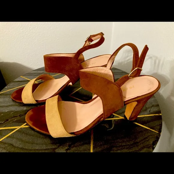 Framas Firenze Vero Cuoio Suede Strappy Sandals Women Brown/Tan Sz 7.5.