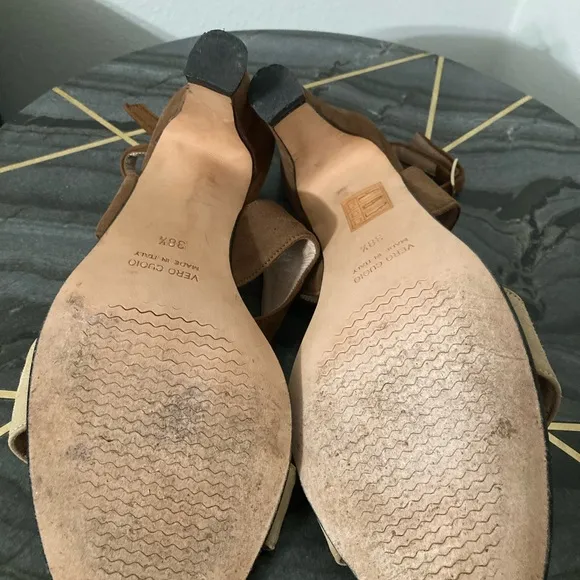 Framas Firenze Vero Cuoio Suede Strappy Sandals Women Brown/Tan Sz 7.5.