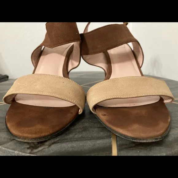 Framas Firenze Vero Cuoio Suede Strappy Sandals Women Brown/Tan Sz 7.5.