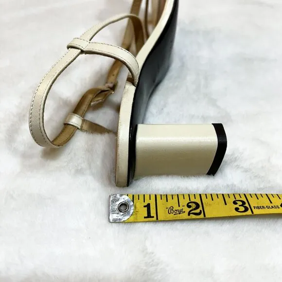 Frame Le Braxton Strappy Sandals Heels Women’s Sz 37.5 / 7 US Ivory Leather