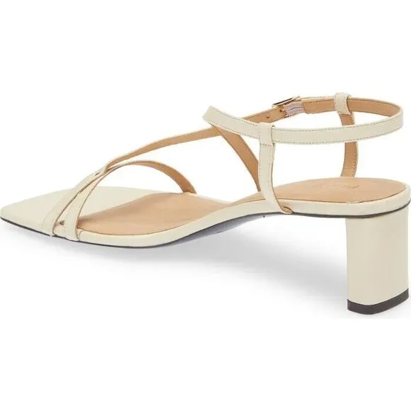 Frame Le Braxton Strappy Sandals Heels Women’s Sz 37.5 / 7 US Ivory Leather