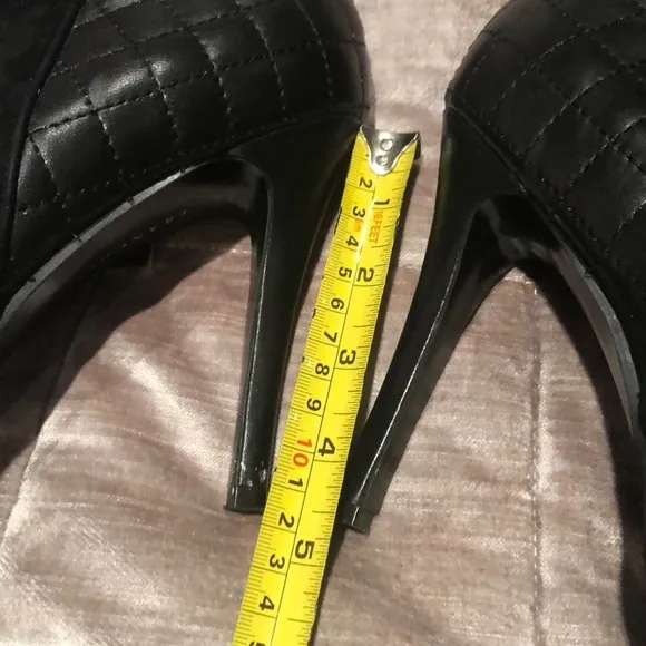 FRANCINI Quilted Leather &amp; Suede High Heel Booties Shoes