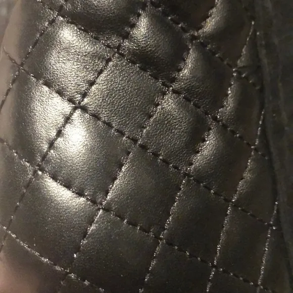 FRANCINI Quilted Leather &amp; Suede High Heel Booties Shoes