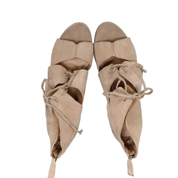 Franco Sarto Shoes Womens 8 Sandal Bootie Fashion Leather Gazella Lace Up Cutout