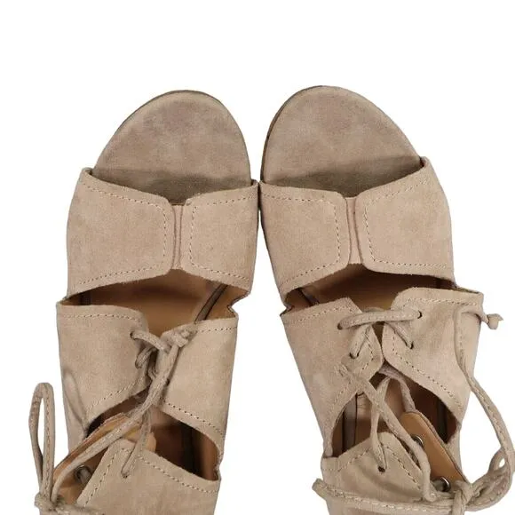 Franco Sarto Shoes Womens 8 Sandal Bootie Fashion Leather Gazella Lace Up Cutout