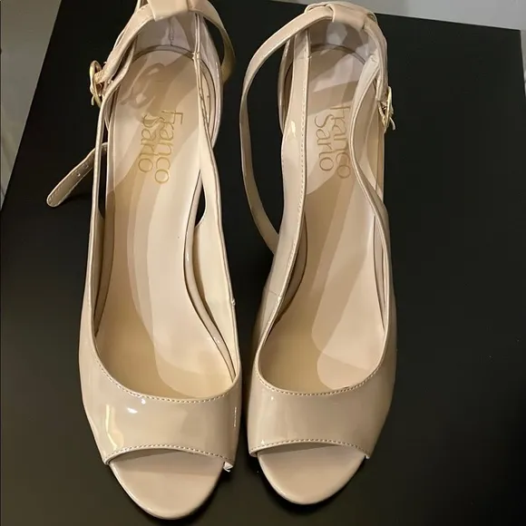 Franco Sarto Women's Cream Peep Toe Heels