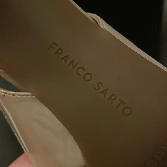 Franco Sarto Women's Cream Peep Toe Heels