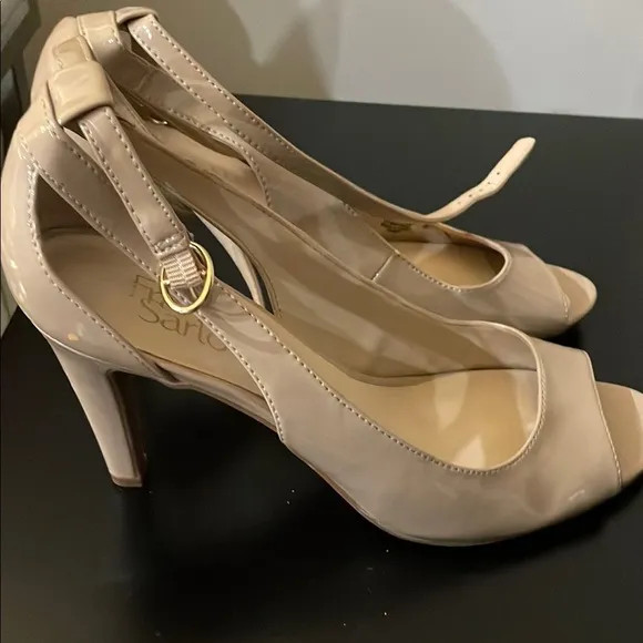 Franco Sarto Women's Cream Peep Toe Heels