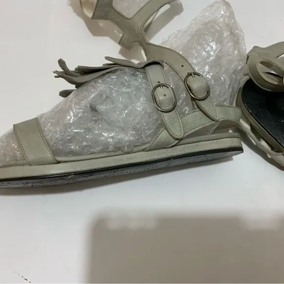 Freda Salvador Kiltie Fringe Strappy Gladiator Leather Sandals Size US 6.5