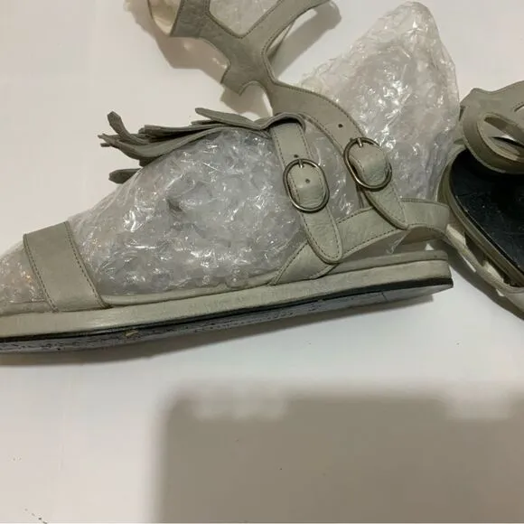 Freda Salvador Kiltie Fringe Strappy Gladiator Leather Sandals Size US 6.5