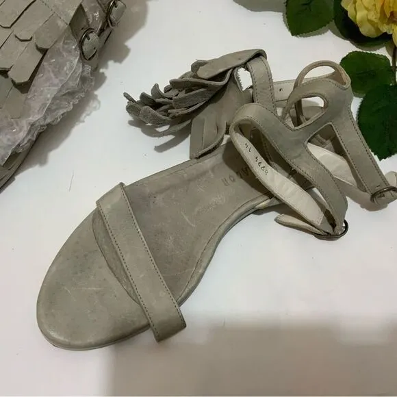 Freda Salvador Kiltie Fringe Strappy Gladiator Leather Sandals Size US 6.5