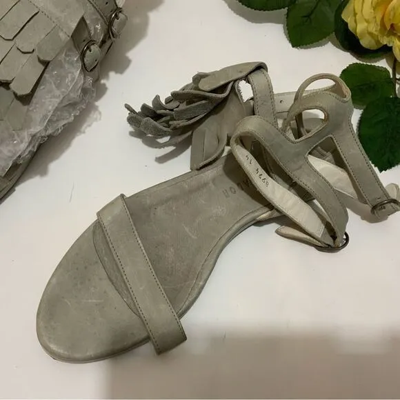 Freda Salvador Kiltie Fringe Strappy Gladiator Leather Sandals Size US 6.5