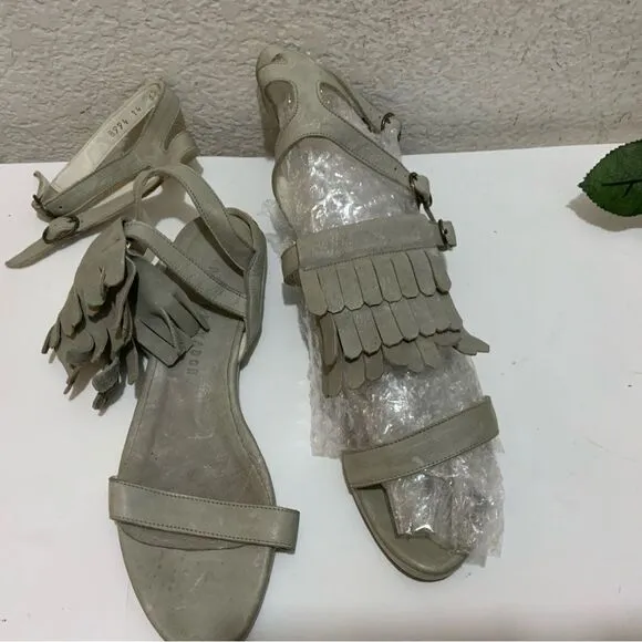 Freda Salvador Kiltie Fringe Strappy Gladiator Leather Sandals Size US 6.5