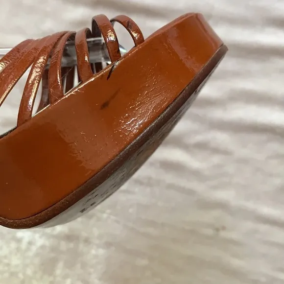 Free Lance Paris Patent Leather Strappy Platform Heel Sandals 37.5
