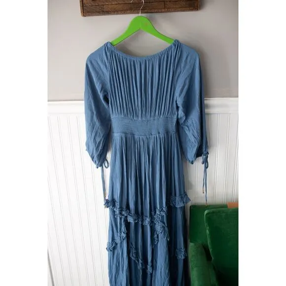Free People In Your Dreams Maxi Dress XS Coastal NEW