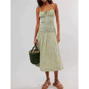 Free People Lavender Daze Dress Green Combo