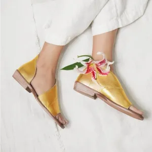 Free People Mont Blanc Asymmetrical Sandal Gold Size 38