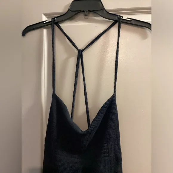 Free People Moss Midi Dress Black Size Medium Resortwear Strappy Open Back NWT