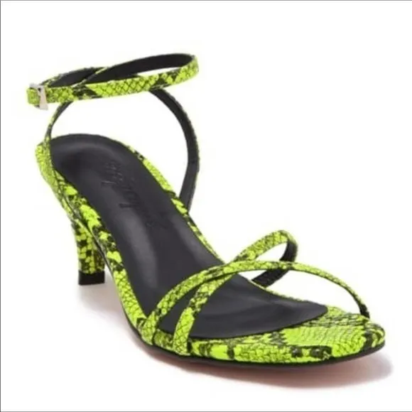 FREE PEOPLE Salinas Sandals Yellow Green Snakeskin