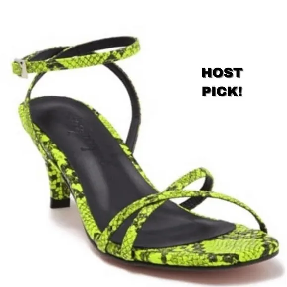 FREE PEOPLE Salinas Sandals Yellow Green Snakeskin