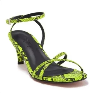 FREE PEOPLE Salinas Sandals Yellow Green Snakeskin