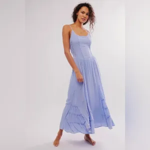 FREE PEOPLE Siren Nights Maxi Dress in Blue Heron NWOT