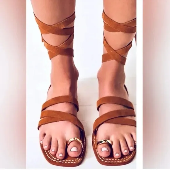 Free People Suede Strappy Sandals