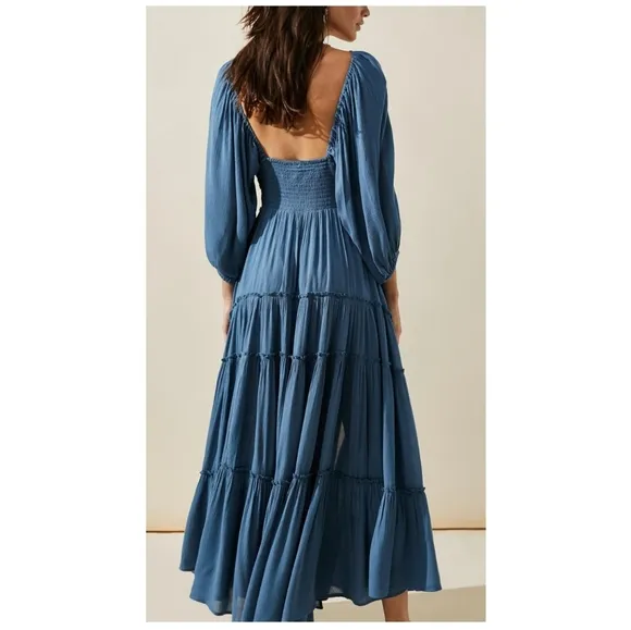 Free People You're a Jewel Maxi Dress in Blue