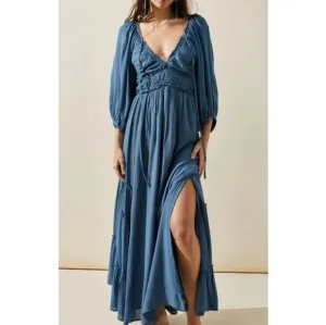 Free People You're a Jewel Maxi Dress in Blue