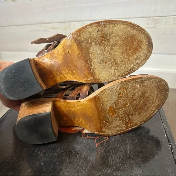 Freebird Cozumel Strappy Sandals Cognac Size 9