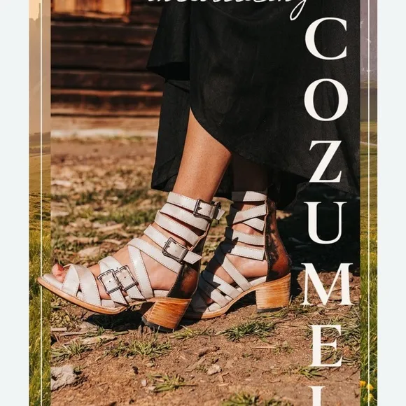 Freebird Cozumel White Multi Strappy Sandals  Size 9