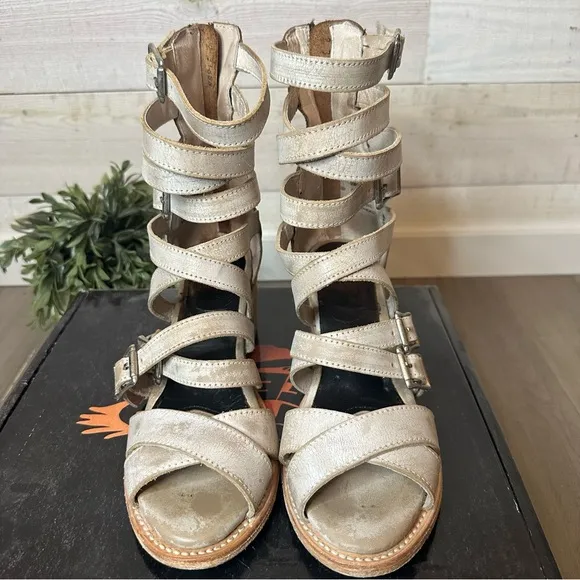 Freebird Cozumel White Multi Strappy Sandals  Size 9