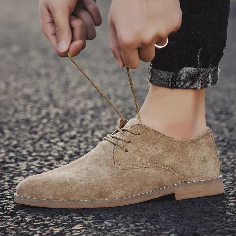 Frosted Leather British Style Board Shoes for Men
