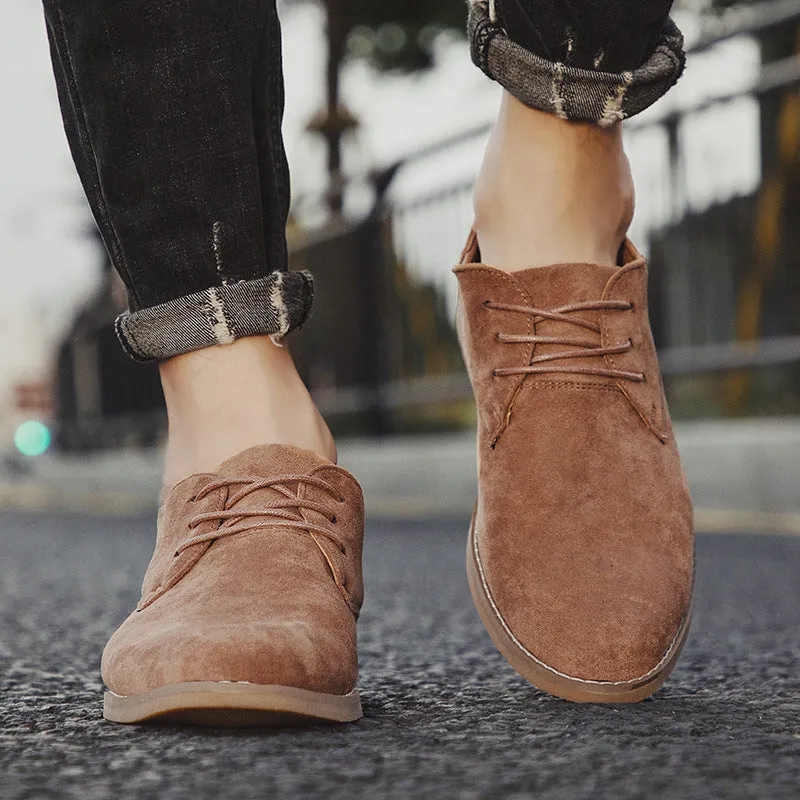 Frosted Leather British Style Board Shoes for Men