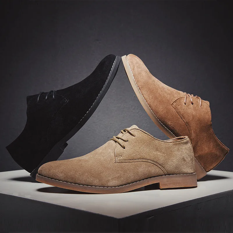 Frosted Leather British Style Board Shoes for Men