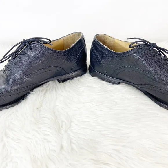 Frye 9 D Mens Black Leather Harvey Lace-up Oxford Wingtip Dress Shoes