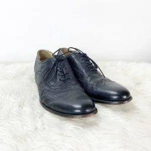 Frye 9 D Mens Black Leather Harvey Lace-up Oxford Wingtip Dress Shoes
