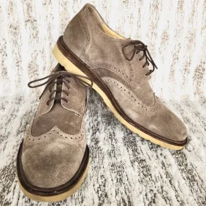 Frye &quot;Jim Wedge&quot; Wingtip Suede Oxford Grey Gray Leather Shoes | Men's Size 11