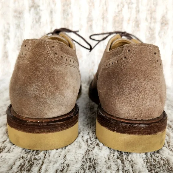 Frye &quot;Jim Wedge&quot; Wingtip Suede Oxford Grey Gray Leather Shoes | Men's Size 11